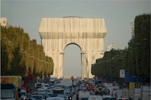 Wrapping The Paris Famous Landmark, Arc de Triomphe, in Fabric