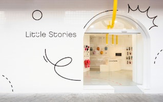 Little Stories: Simple Store in White, Blue, Yellow, and Red