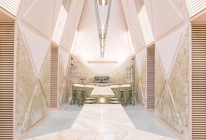 XYZ Lounge Interior Luxury Radiates Through Pink Marble